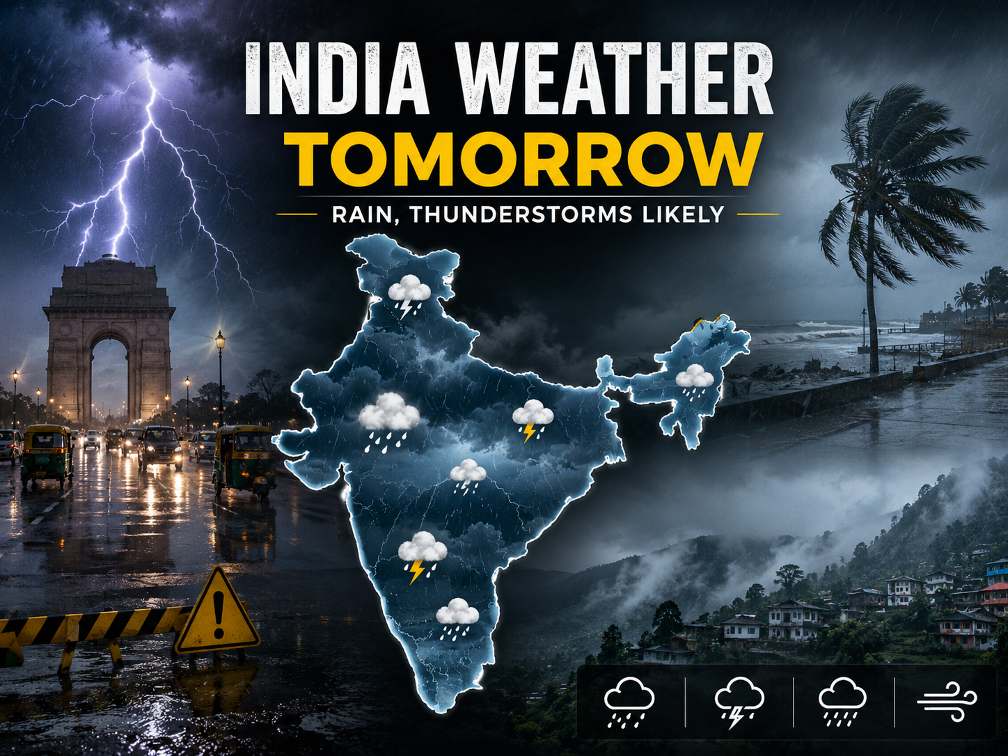Weather Forecast for July 6 [India]: IMD Issues Red Alert, Heavy Rain Warning for Multiple States; Check State-Wise & City-Wise Forecast From Delhi-NCR, Mumbai, Bengaluru, Kolkata to Chennai